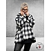 AKH Wijd Shirt Fleece Ruiten Zwart-Grijs-Wit