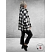 AKH Wijd Shirt Fleece Ruiten Zwart-Grijs-Wit