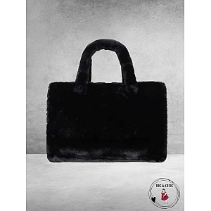 SHOPPER  Tas Fluffy Teddy ZWART