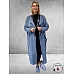 AMANDINE Vest Bouclè Lang Blauw
