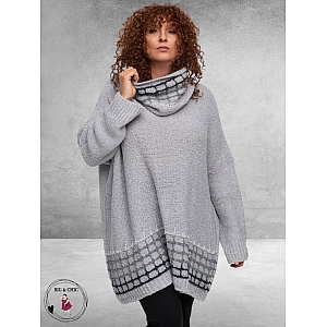 AMANDINE Trui Gebreid Zilver Grijs