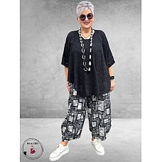 Amandine Trui A-Lijn Asymmetrisch Zwart