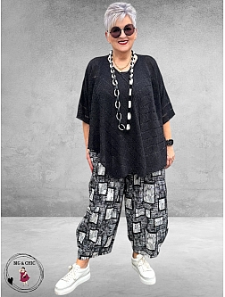 Amandine Trui A-Lijn Asymmetrisch Zwart