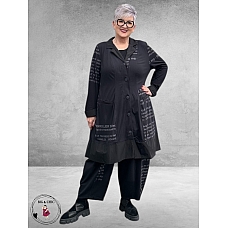 CHALONA Ballonbroek Zwart Met Grijze Tekst