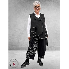 CHALONA Ballonbroek Zwart Met Witte Tekst