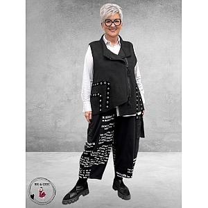 CHALONA Ballonbroek Zwart Met Witte Tekst