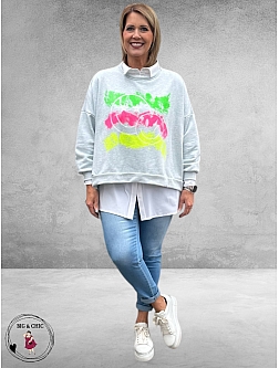New Collection Sweater Smile Lichtblauw