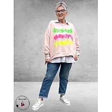 New Collection Sweater Smile Roze