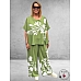 CURVISS Broek Wijd Olijf/Wit