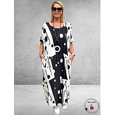 DIVAS Maxi Ballonjurk Zwart-Wit