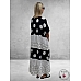 DIVAS PLANET Maxi Stroken Jurk Zwart-Wit