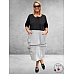 DIVAS PLANET Midi Jurk Grijs-Wit