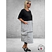 DIVAS PLANET Midi Jurk Grijs-Wit