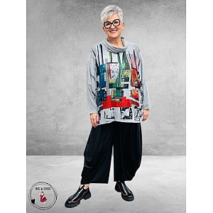 DIVAS PLANET Shirt Abstract Col Grijs