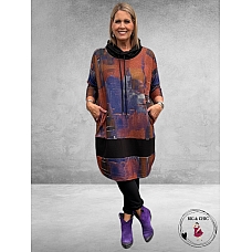 DIVAS Jurk-Tuniek Ballon Roest-Zwart-Multi