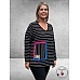 DVAS PLANET Trui Zwart/Wit Streep