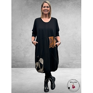 DIVAS PLANET Ballonjurk Zwart Abstract