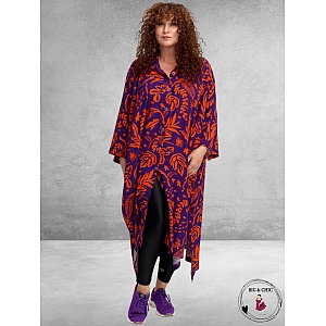 DYB Tuniek/Doorknoop Blouse Paars/Oranje