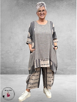 DYB Tweedelige Broek-Tuniek Pak Grijs-Zand