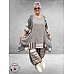 DYB Tweedelige Broek-Tuniek Pak Grijs-Zand