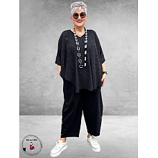 DYB Ballonbroek Zwart  Wit Mesh Cutouts