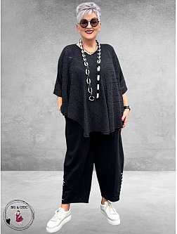 DYB Ballonbroek Zwart  Wit Mesh Cutouts