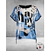 VIA APPIA DUE T-Shirt Happy Bleu Zwart-Blauw