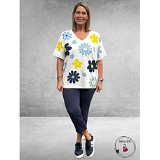 VIA APPIA DUE T-Shirt Denim Up Flowers