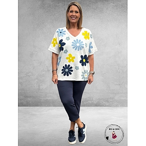 VIA APPIA DUE T-Shirt Denim Up Flowers