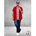 FRAPP Shirt Rood/Wit gestreept