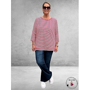 FRAPP Shirt Rood/Wit gestreept