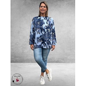 VIA APPIA DUE Shirt Knopen Dusty Blue 