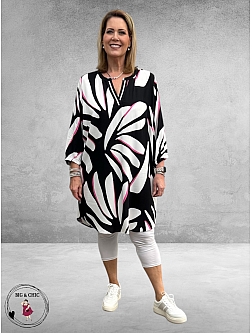 Via Appia Due Jurk-Tuniek Zwart-Wit-Pink