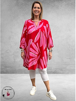 Via Appia Due Jurk-Tuniek Rood-Pink