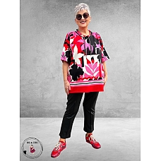 Via Appia Due Sweater Pink Impact Kortmouw