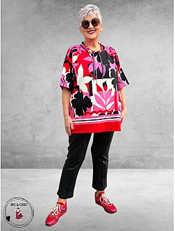 Via Appia Due Sweater Pink Impact Kortmouw