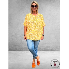 New Collection Shirt Flowerpower Oranje-Geel