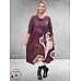 FRENZI Jurk Aubergine Aquarel Print