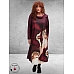 FRENZI Jurk Aubergine Aquarel Print