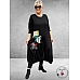 FRENZI Jurk Lang Zwart  Applicatie Women's