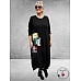 FRENZI Jurk Lang Zwart  Applicatie Women's