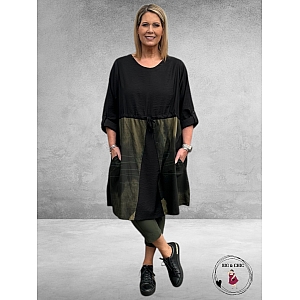 GOZZIP Tuniek Klarissa  Zwart/Olijf