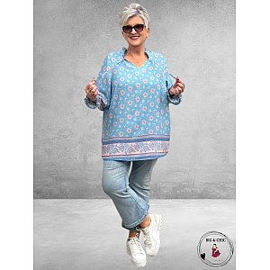 GOZZIP Blouse-Tuniek Ima Blue-Roze