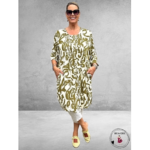 GOZZIP Tuniek/Blouse Johanne Offwhite/Olijf
