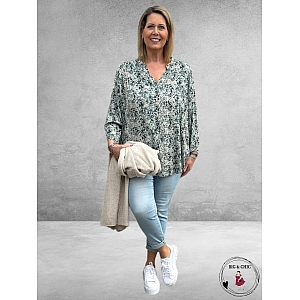 GOZZIP Blouse Billie Offwhite/Green