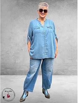 Leah Curve Blouse Denim Look Lyocell