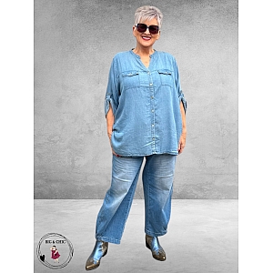 Leah Curve Blouse Denim Look Lyocell