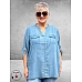 Leah Curve Blouse Denim Look Lyocell