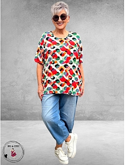 Leah Curve T-Shirt Kleurrijke Print 
