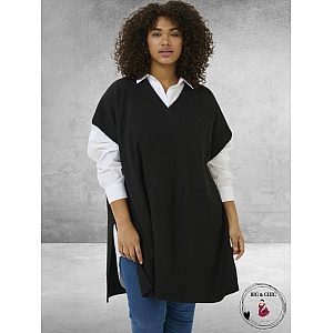 KAFFE CURVE Poncho Cannett Zwart